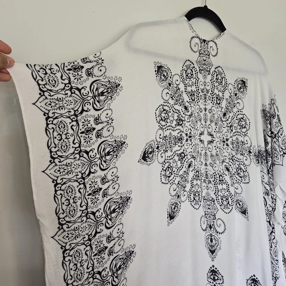 Moss Rose Beach Cover Up Swimsuit Kimono Boho Floral Print Resortwear One Size - Picture 11 of 12